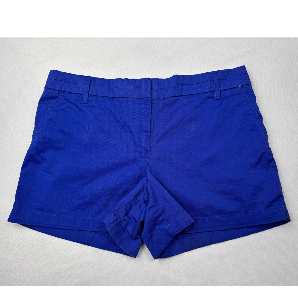 British Khaki Chino Shorts Womens 6 Royal Blue Stretch Tailored Casual Basic